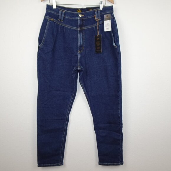 Lee Denim - Lee Pleated Jeans Women's Size 32 Blue Denim High Rise